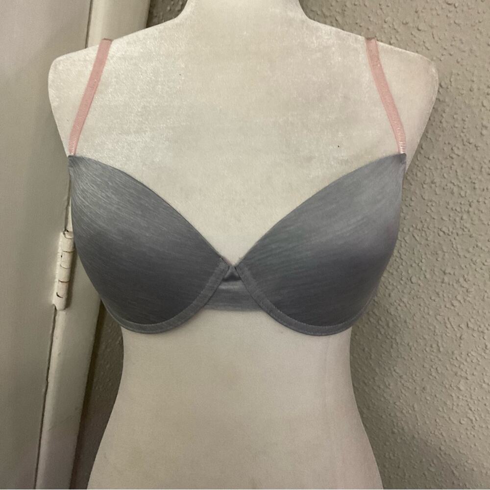 Nine West Gray/Pink Bra 36C NEW Coquette Fairycore Minimalist Comfy Twee Comfy